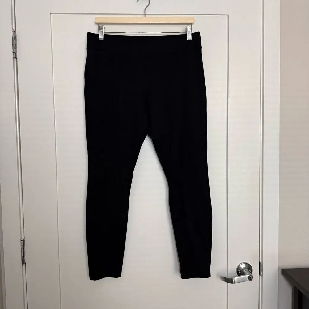 American Giant Leggings Womens Sz 12 Black Pocket Stretch Gym Made in USA